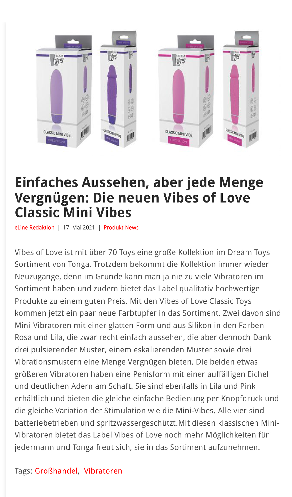 2021-05 eLine Online - Dream Toys Vibes of Love